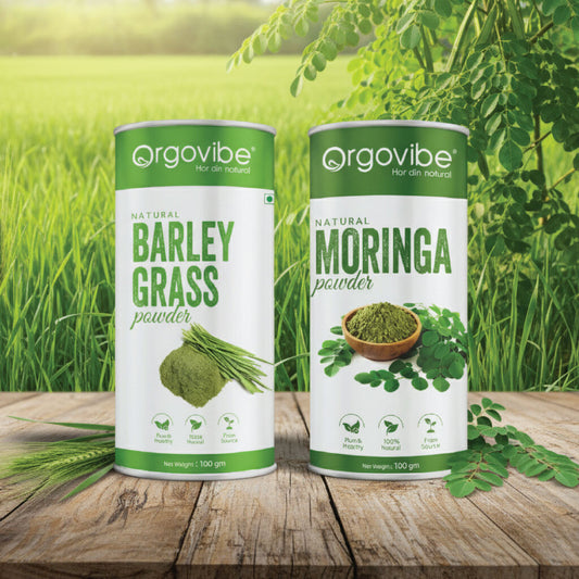Moringa Powder + Barleygrass Powder